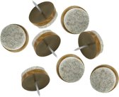 AMIG Viltglijders/meubelbeschermers met nagel - 8x - D29 mm - bruin - stoelpoten - kunststof/vilt - onder meubels