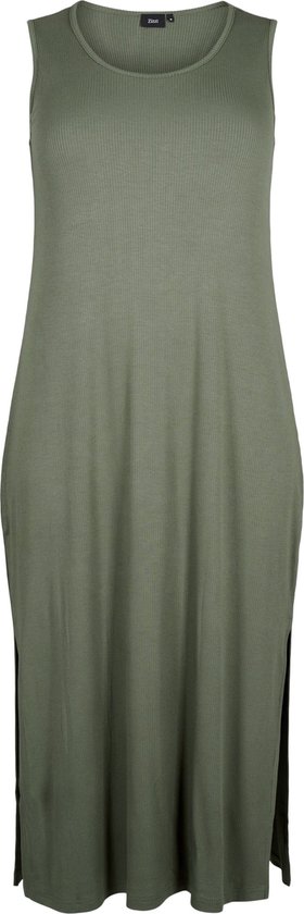 ZIZZI VCARLY, S/L, 7/8 DRESS Dames Jurk - Green - Maat XL (54-56)