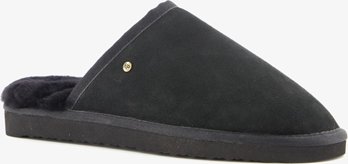 Hush Puppies gevoerde heren pantoffels zwart Maat 40 Sloffen Echt leer bol