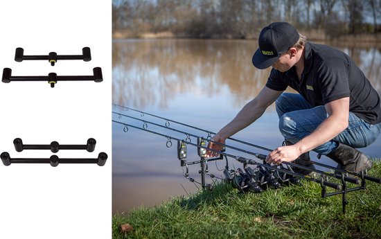 Faith Buzz Bar Set - 2-Rod - Zwart - Buzzerbar - Set van 2 - Hengelsteun voor 2 hengels - Karper - Rodpod van Faith — afbeelding 4