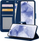 Hoesje Geschikt voor Samsung A55 Hoesje Book Case Hoes Portemonnee Cover Walletcase - Hoes Geschikt voor Samsung Galaxy A55 Hoes Bookcase Hoesje - Donkerblauw