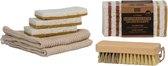 CC Hansen Kit de nettoyage - 1 x brosse à légumes - 2 x lingettes de nettoyage tricotées - 3 x tampons à récurer en sisal - 8 x tampons à récurer à la noix de coco