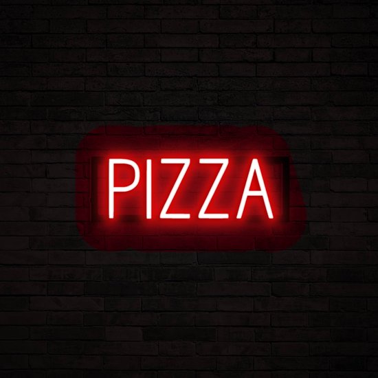 PIZZA - Lichtreclame Neon LED bord verlicht | SpellBrite | 44,71 x 16 cm | 6 Dimstanden & 8 Lichtanimaties | Reclamebord neon verlichting