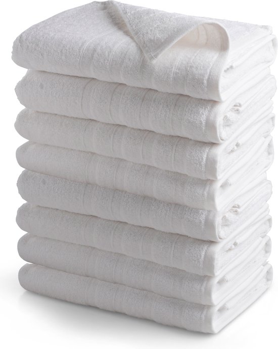 OUTLET TEXTILES DE BAIN - lot de 8 - serviette de bain 70x140 cm - blanc