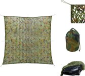 vidaXL Camouflagenet - Groene camouflage - 3 x 3 m - Polyester - Incl - opbergzak - Tarp
