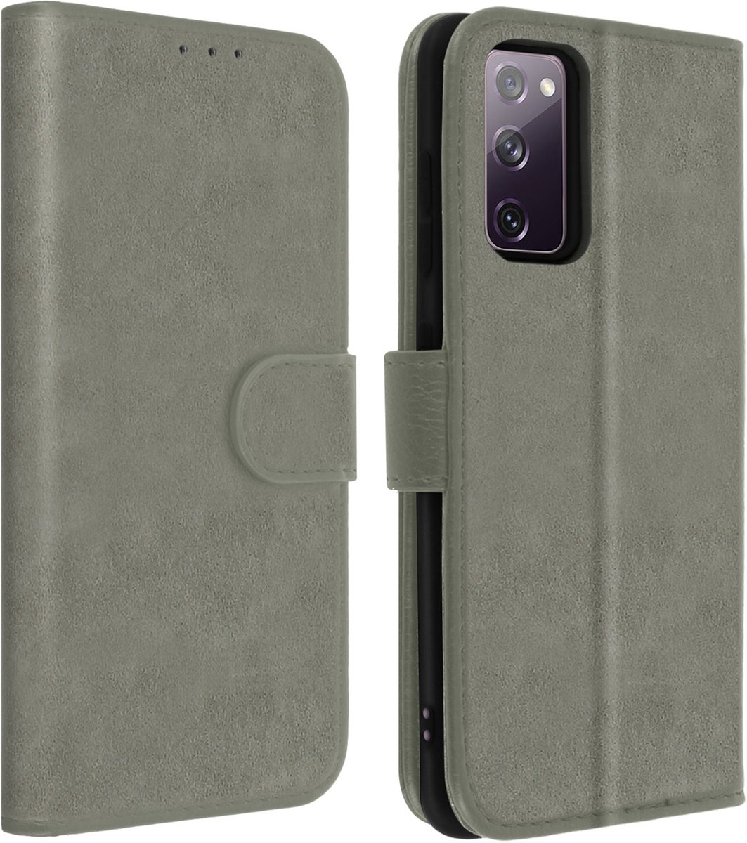 Avizar Foliohoes Geschikt voor Galaxy S20 FE Portemonnee en Videohouder, Grijs