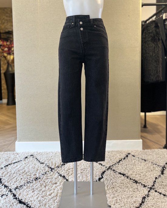Imelda | Straight Jeans, Zwart,