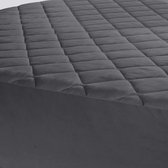 Gewatteerde matrasoplegger 180x200 cm, zachte microvezel matrassen topper, hoogte tot 38 cm met spanrand, matrasbeschermer onderbed ook voor boxspringbedden (grijs)