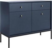 Buffetkast met 2 laden en 2 deuren - Blauw - BOGDAN L 103.5 cm x H 83.2 cm x D 39 cm