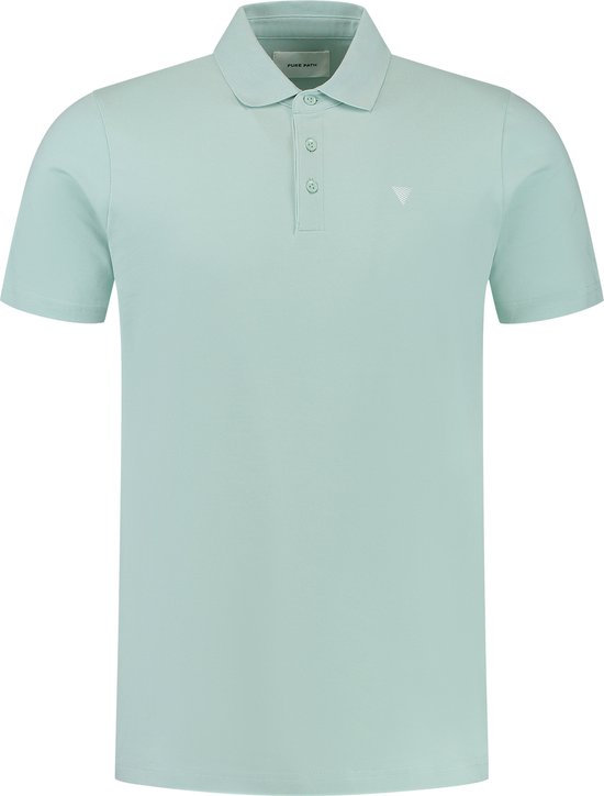 Purewhite - Heren Slim fit T-shirts Polo SS - Mint - Maat S