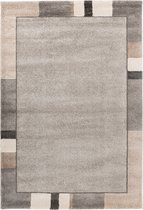 Flycarpets Livia Lijstmotief - Taupe Vloerkleed - Laagpolig Tapijt - Woonkamer - 160x230 cm
