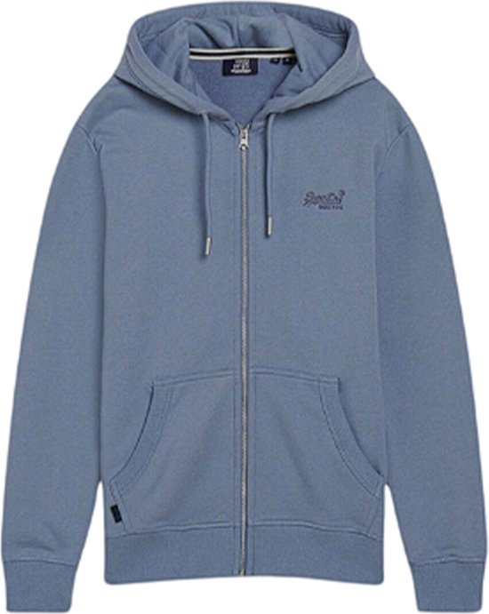 Superdry Essential Logo Ub Sweatshirt Met Volledige Rits Blauw XL Man