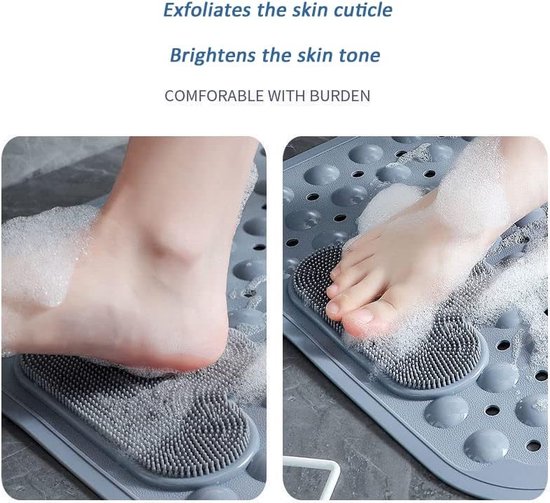 Tapis De Douche Antidérapant Avec Trous De Drainage, Tapis De Douche Antiderapant Avec Trous De Drainage Tapis De Douche Doux Et Confortable A Sechage Rapide 40x120 Cm Gris 92610047