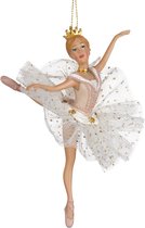 Viv! Christmas Kerstornament - Ballerina Prinses met tule rok - wit roze goud - 12,5cm