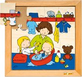 Educo Babypuzzel Wassen - Houten speelgoed - Houten puzzel - Educatief speelgoed - Kinderspeelgoed - 24x24cm - 12 stukjes