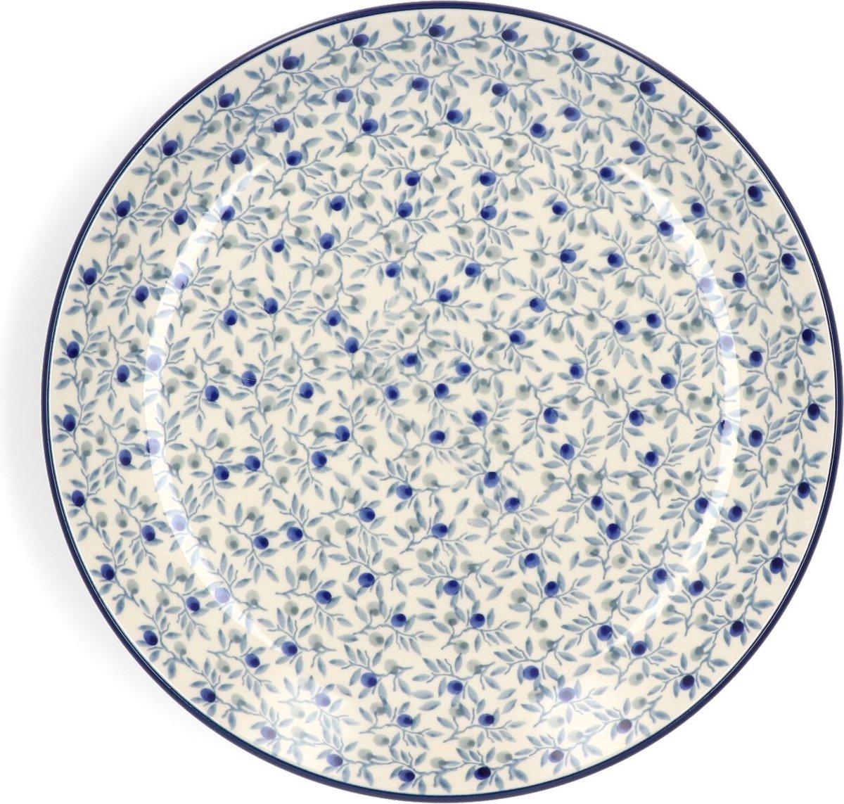 Bunzlau Castle Dinerbord Ø: 26 5 cm Blue Olive Handgemaakt Bord