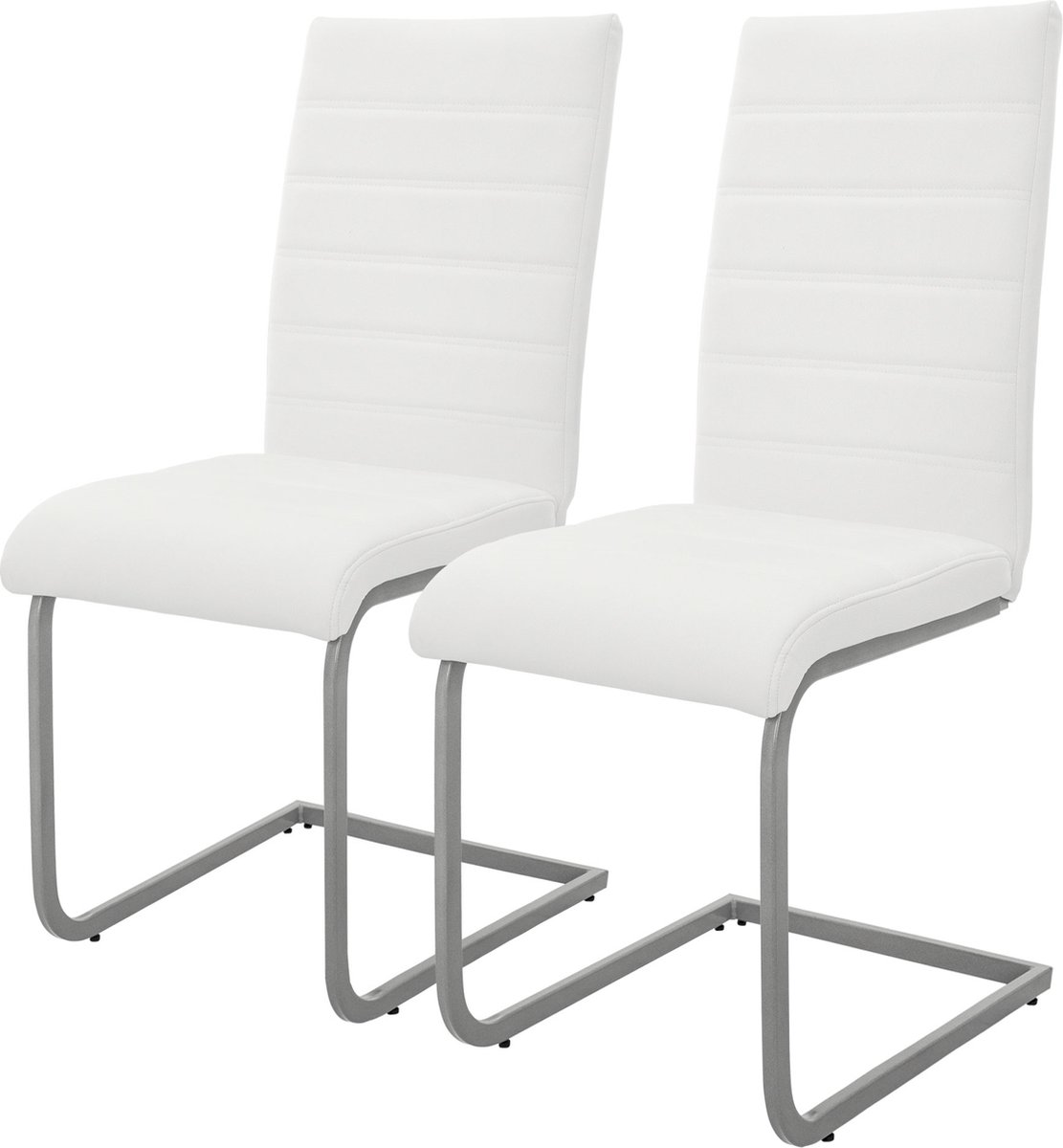 ml-design eetkamerstoelen set van 2 zwart schommelstoel, sledestoel met hoge rugleuning, ergonomische keukenstoelen van kunstleer & metaal moderne gestoffeerde stoel voor eettafel & woonkamer