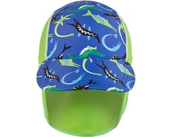 BECO ocean dinos - zonnepetje voor kinderen - UV SPF50+ - maat 1 - ca. 46 cm - blauw