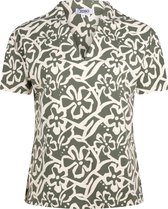 Zoso Blouse Cleo Printed Travel Blouse 241 1250/1200 Green/ivory Dames Maat - M