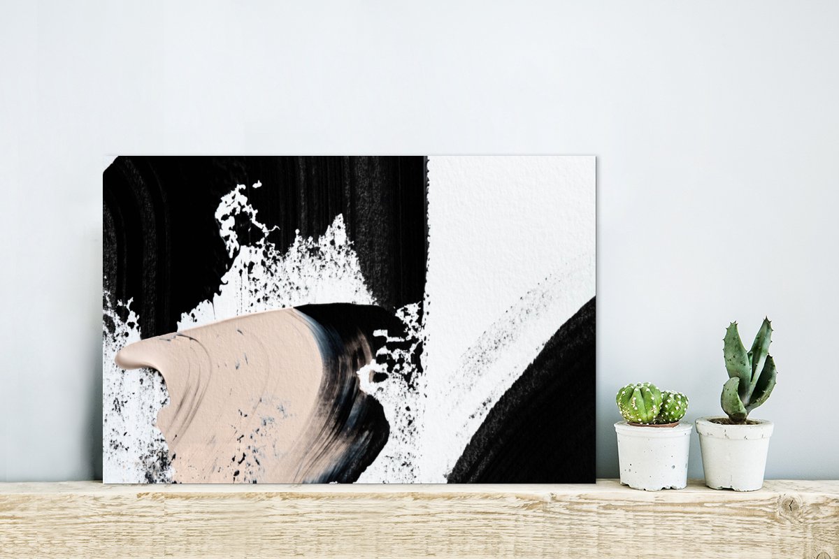 Wanddecoratie Metaal - Aluminium Schilderij Industrieel - Verf - Abstract - Design - 30x20