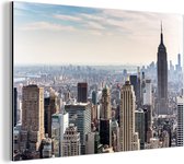 Wanddecoratie Metaal - Aluminium Schilderij Industrieel - New York - Mist - USA - 60x40 cm - Dibond - Foto op aluminium - Industriële muurdecoratie - Voor de woonkamer/slaapkamer
