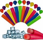 Herbruikbare siliconen ijslollyvormen, 12 stuks, ijspopmaker, waterijslolly's, kleurrijk, BPA-vrij, perfect voor kinderen en volwassenen (12 stuks)