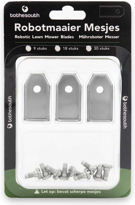 Lames de tondeuse robot To the South® en acier pour Gardena R100Li - 18 pièces