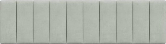 vidaXL-Coussin tête de lit-180 cm-velours-gris clair