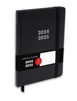 Verhaak - Planner 2024/2025 - Zwart - Week op 2 pagina's - 18 maanden - Hardcover - A5 (22x16)