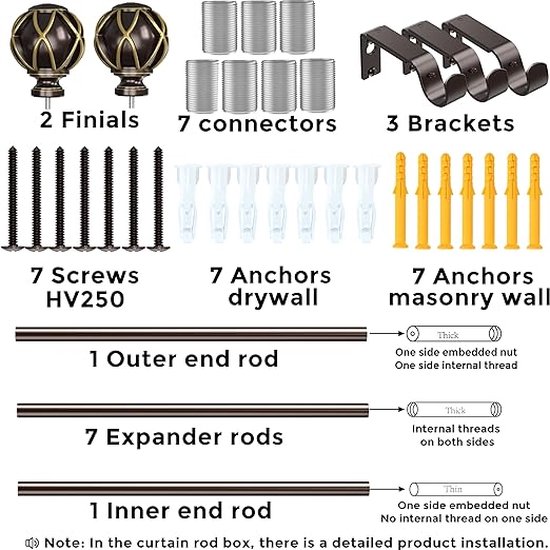 gordijnroede kledingstang, douchegordijnstang, extra lang