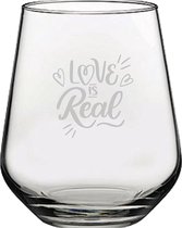 Gegraveerde Drinkglas 42,5cl Love is real