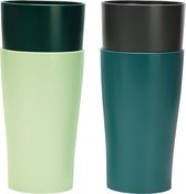 Belle Vous 4 Pak Plastic Drink Bekers - 400 ml Herbruikbaar en Onbreekbare Tumblers - BPA-vrije Reisbekers voor Water en Hete/Koude Drankjes - Magnetron en Vaatwasser Veilig - Kampeerbekers