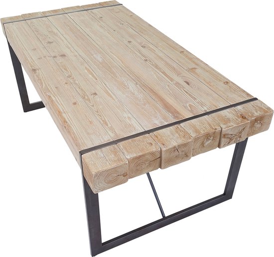 Cosmo Casa Table à manger - Table à manger - Table à manger rustique en bois de pin massif - Certifié - Naturel 80x180x90cm