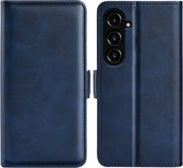 Samsung Galaxy S23 FE Hoesje - MobyDefend Luxe Wallet Book Case (Sluiting Zijkant) - Blauw - GSM Hoesje - Telefoonhoesje Geschikt Voor Samsung Galaxy S23 FE