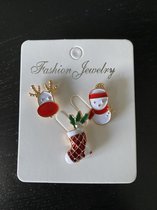 Broches kerst ( 3 Stuks op kaart )