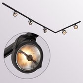 Modern 1-fase railsysteem van 3x 1 meter met Skaly spots - plafondlamp