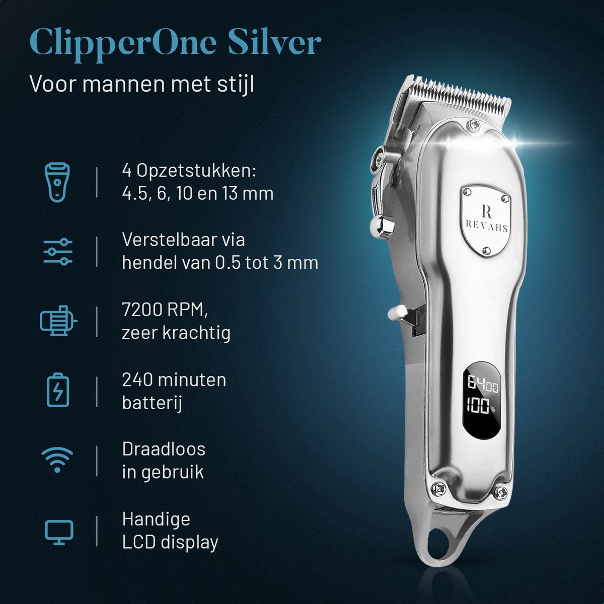Revahs Clipper One - Premium Draadloze Tondeuse thumbnail 5