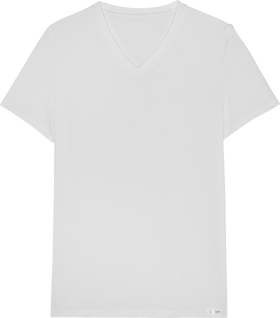 HOM Tencel soft tee-shirt v neck (1-pack) - heren T-shirt V-hals - wit - Maat: XXL