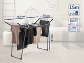Bol.com Leifheit droogrek Pegasus - 150 solid slim - black - antraciet aanbieding