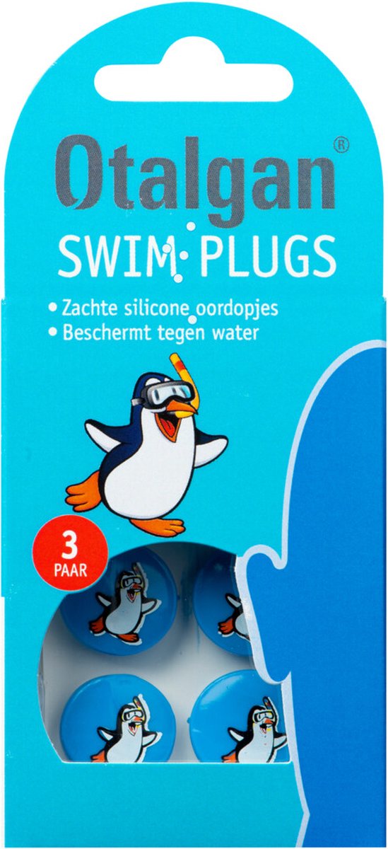 Otalgan Swim Plugs Oordoppen - Oordopjes tegen water in de oren - Blauw - 3 paar - Otalgan