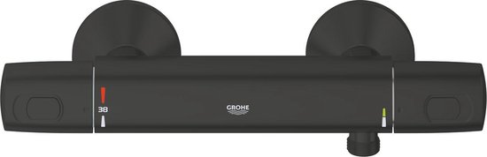 Mitigeur thermostatique de douche, noir mat