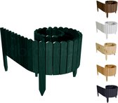 Floranica Rollborder - Flexibele houten - Hoogte: 40 cm, hekje 200 cm - Groen - Geïmpregneerd Dennenhout Gazonafscheiding - Palissade padenafscheiding - kan worden ingekort