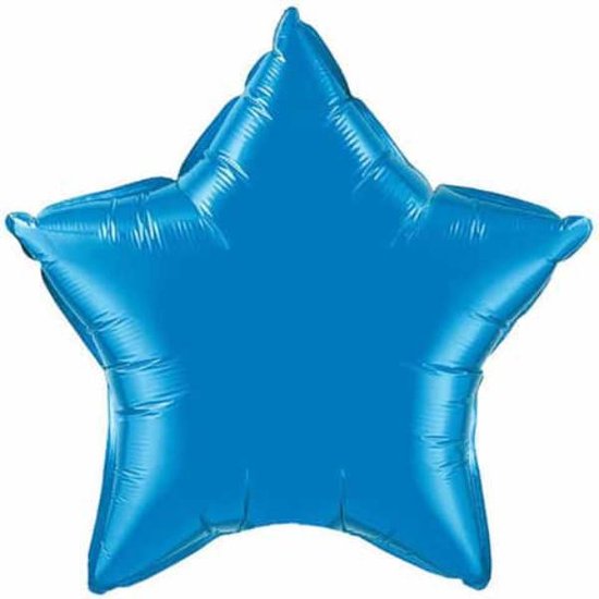 Folieballon ster blauw 90cm