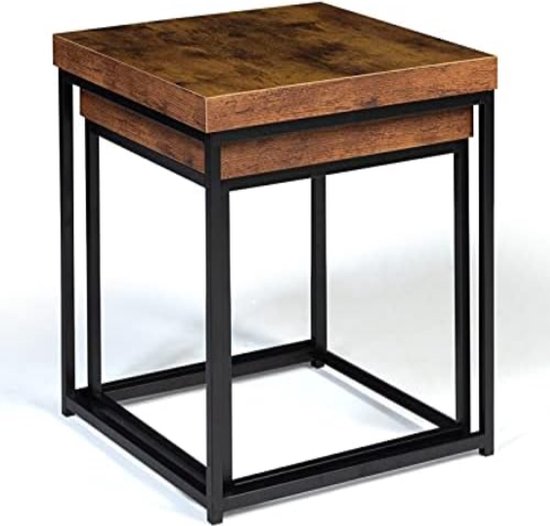 Organische salontafel set van 2 wit 80/70 cm - Zita Home