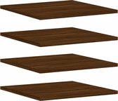 vidaXL - Wandschappen - 4 - st - 40x50x1,5 - cm - bewerkt - hout - bruin - eikenkleur