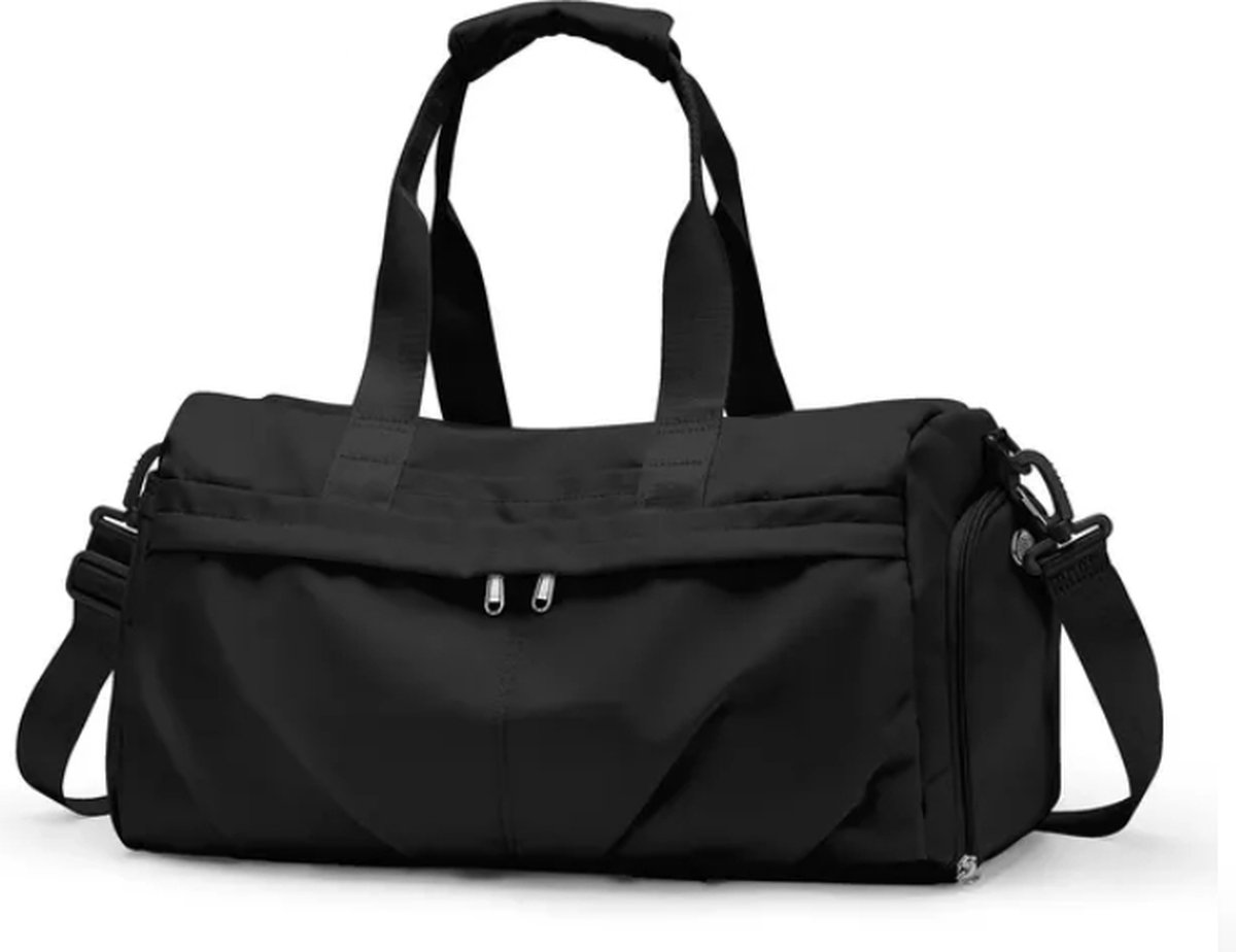 Avoir Avoir®-Weekendtas - Sporttas - Waterdicht Nylon - 20-35L - Zwart - 23x23x43cm - Georganiseerd en Stijlvol