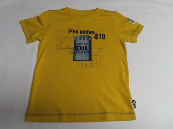 T shirt - Jongens - Gel - Oil Filter - 4 / 5 jaar - 104 / 110