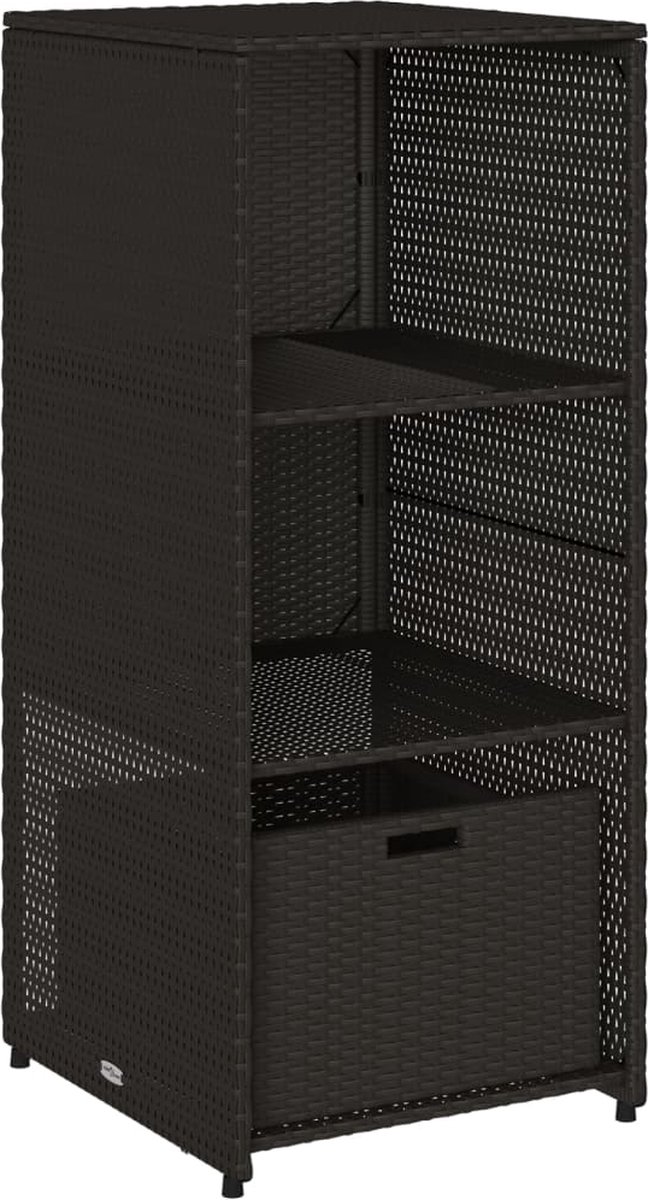 vidaXL - Tuinkast - 50x55x115 - cm - poly - rattan - zwart
