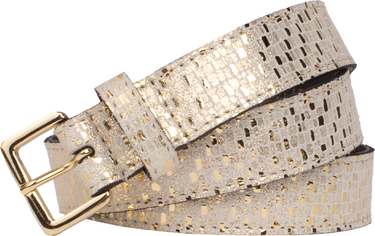 Legend Dames - Leren riem - Goud - 90cm