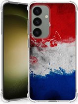Telefoon Hoesje Geschikt voor Samsung Galaxy S24 Leuk Hoesje met transparante rand Nederlandse Vlag